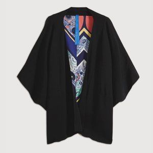 Kit and Ace Kimono Cover Up Poncho - Black Paisley